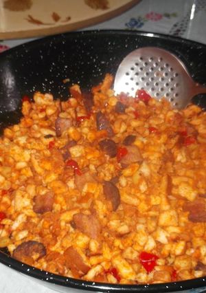 Foto principal de Migas con torreznos y chorizo