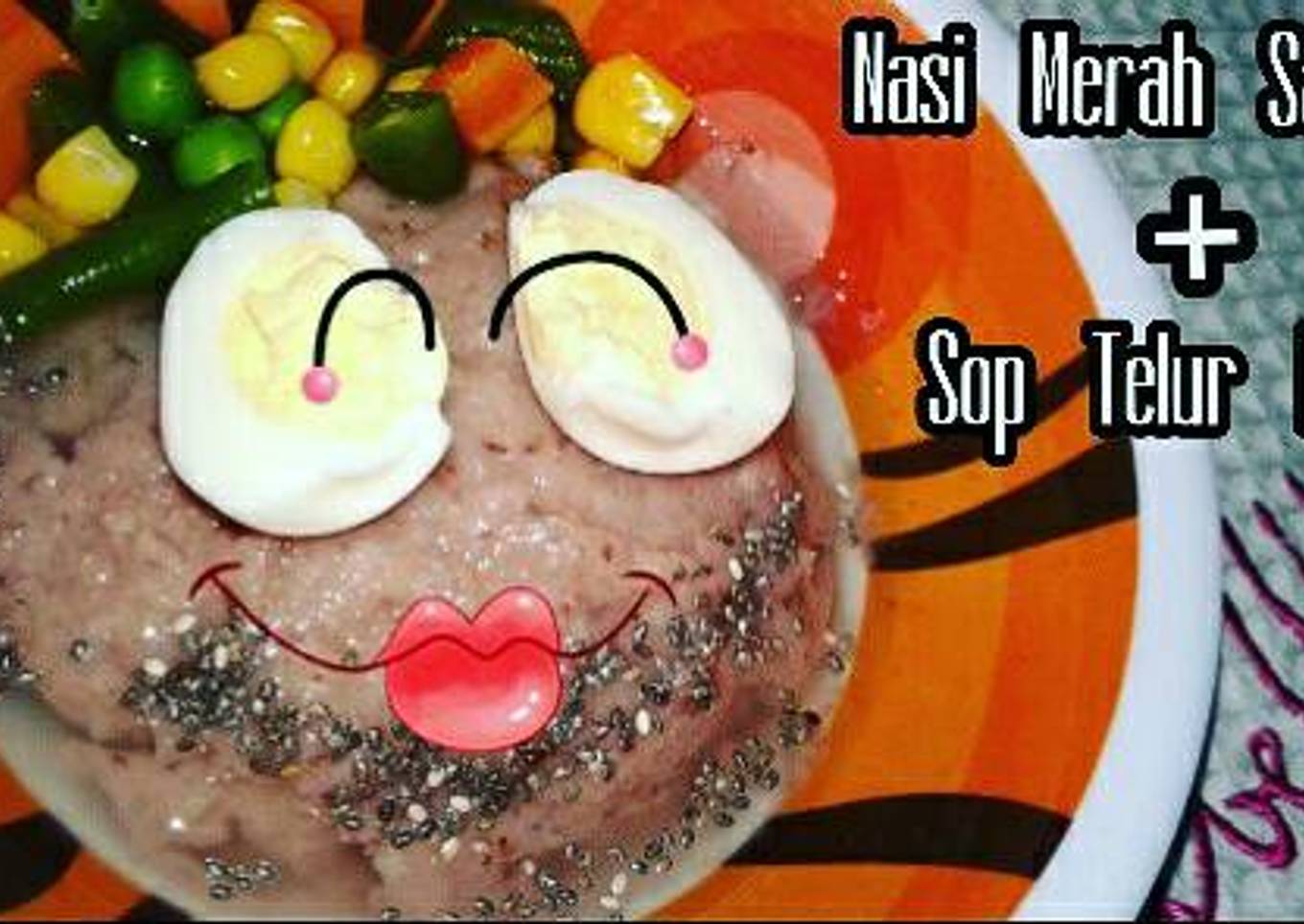 Nasi Merah Saring + sop telur puyuh