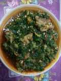 Ugbogulu and okro soup