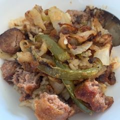 A picture of Sausage peppers & rice.