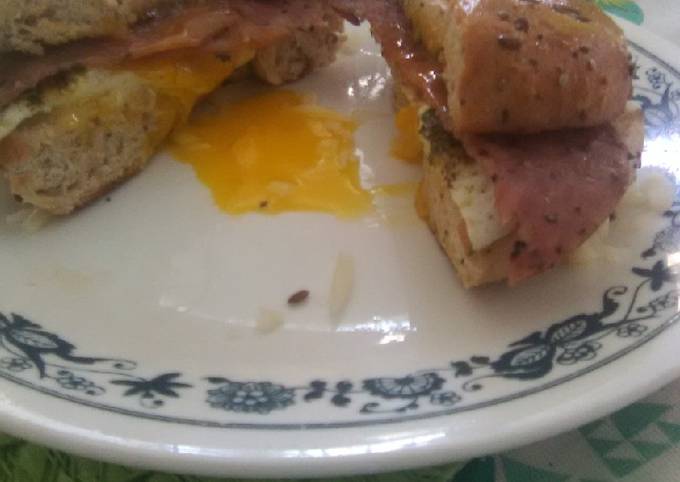 Recipe of Perfect Breakfast bagel sandwich