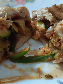 Una foto de Pechuga de pollo rellena en airfryer
