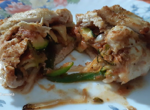 Una foto de Pechuga de pollo rellena en airfryer