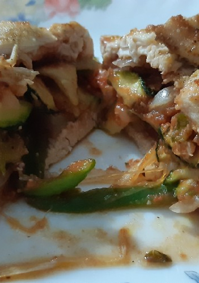 Una foto de Pechuga de pollo rellena en airfryer