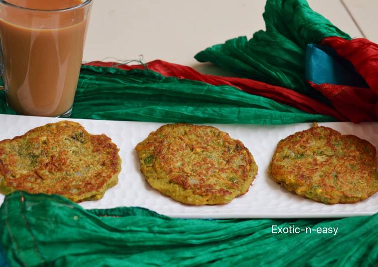 Recipe of Any-night-of-the-week Moong Dal Veggie Pancakes