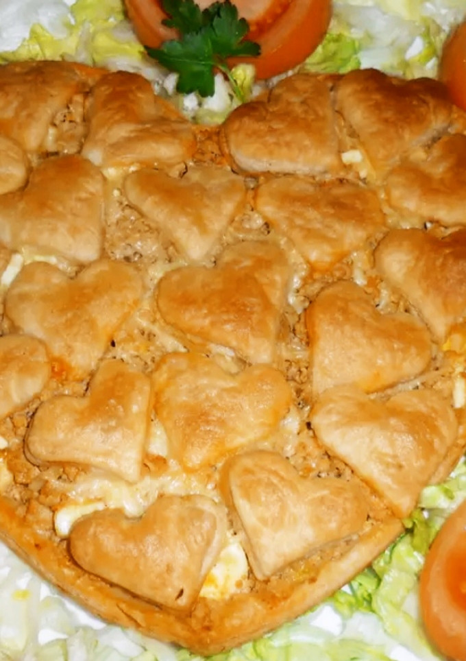 Una foto de Tarta salada enamorada