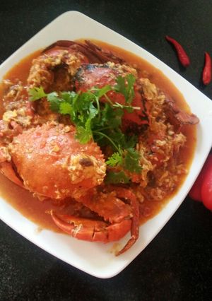 Hình của món Cua sốt ớt Singapore.