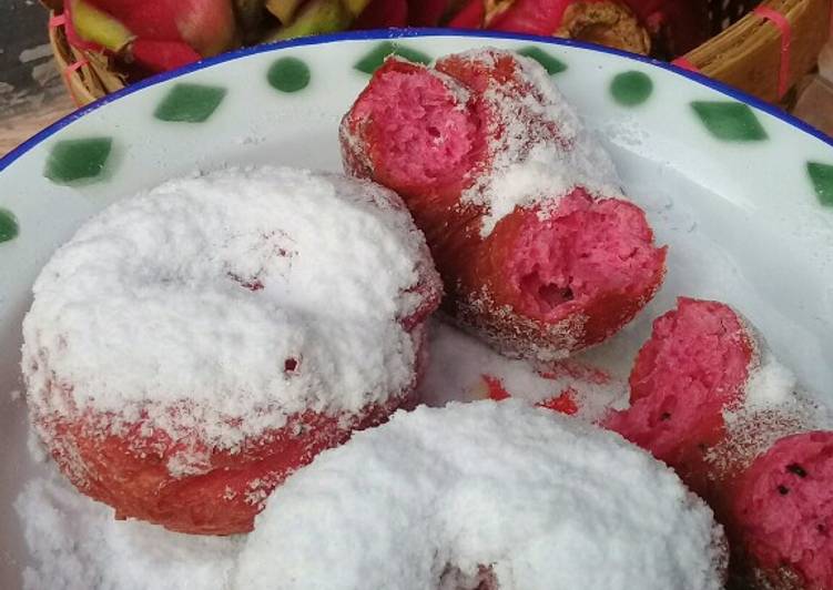 Resep Donat buah naga 1x proofing yang Sempurna