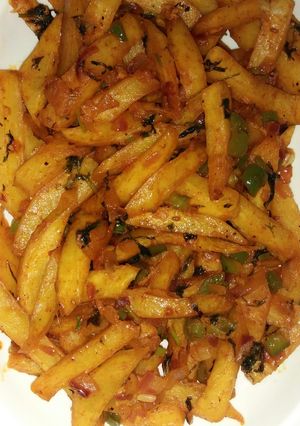 A picture of Yummy masala fries/chips masala.