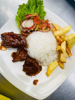 Una foto de Costillas de cerdo a la bbq sin horno