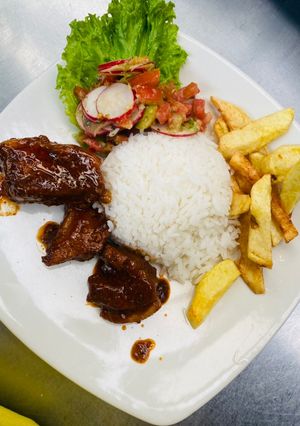 Una foto de Costillas de cerdo a la bbq sin horno