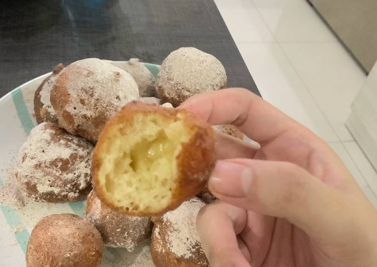 Loukoumades with Cream Cheese Filling