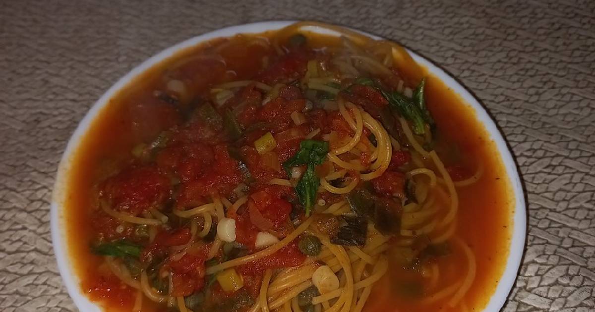 Fideos Con Salsa De Tomate En Una Sola Olla Receta De Marco Cookpad 3116