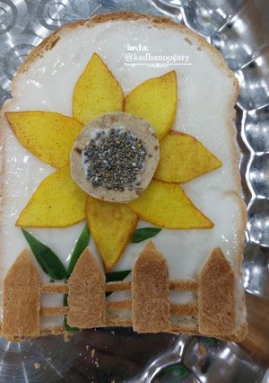 عکسی از دستور تست گل آفتابگردان (صبحانه کودک)