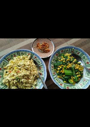 Foto resep Tumis pakcoy jagung manis, Tahu Bejek, Sambel Bawang