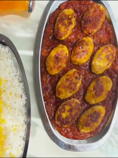 عکسی از دستور کوفته مرغ با سس بادمجان 😋
