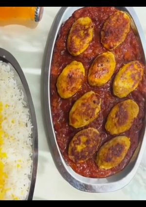 عکسی از دستور کوفته مرغ با سس بادمجان 😋