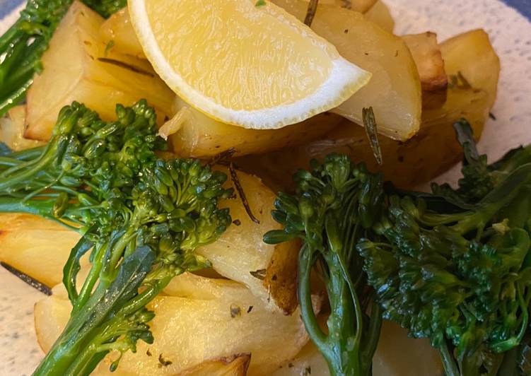 Greek Lemon infused Potatoes