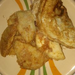 A picture of Yam nd egg with omellete.