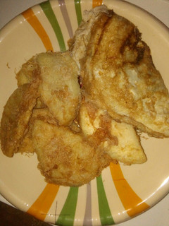 A picture of Yam nd egg with omellete.
