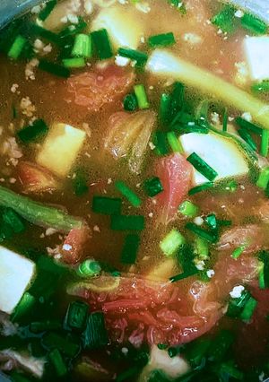 Hình của món Canh đậu hũ cà chua.