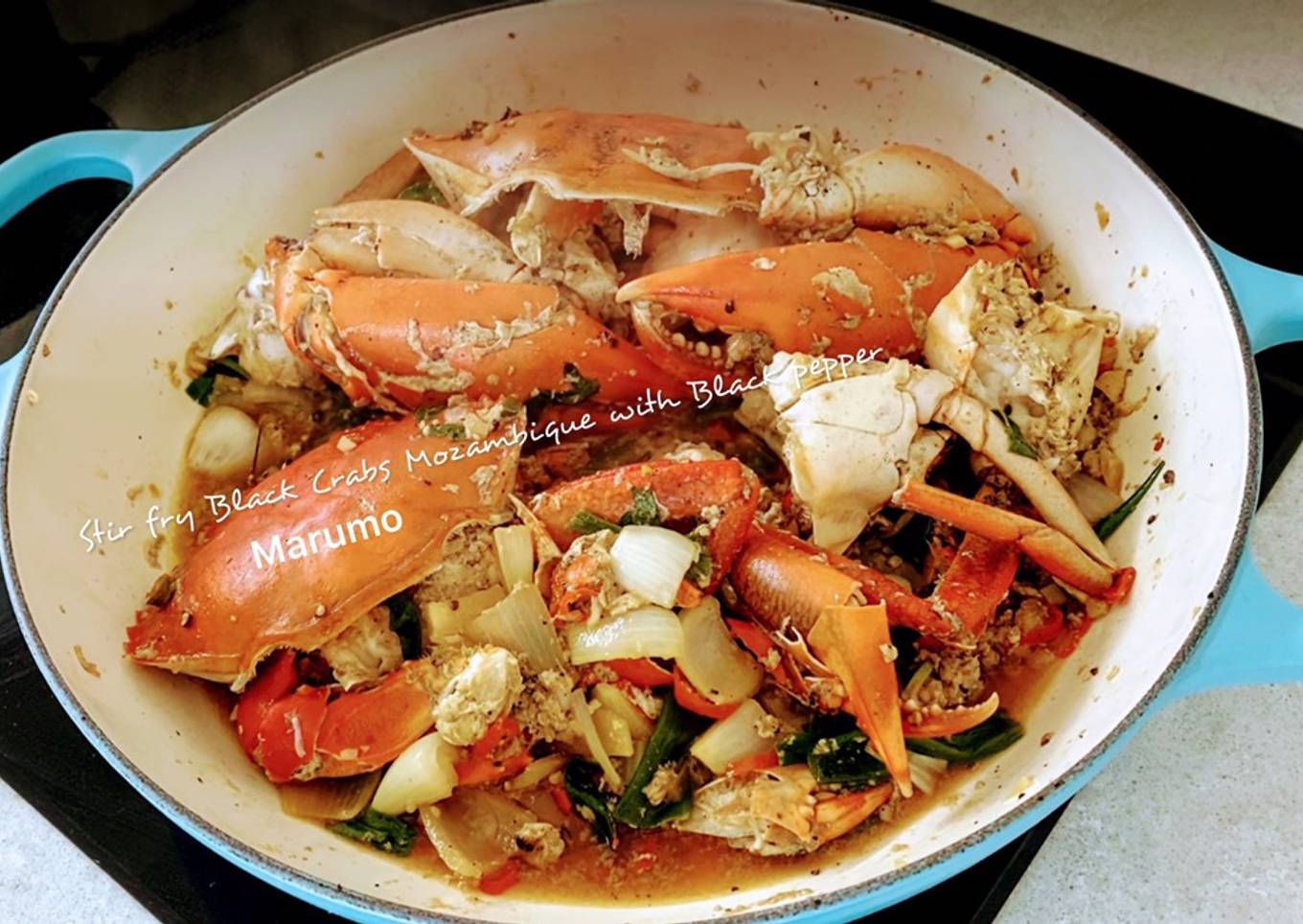 Stir fry Black Crabs Mozambique with Black pepper