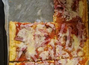 Una foto de Pizza nube keto