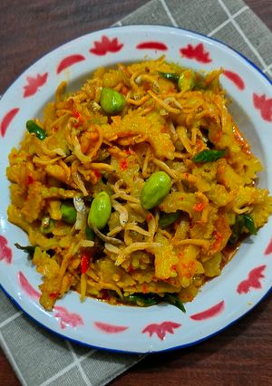 Foto resep Oseng pare teri pete