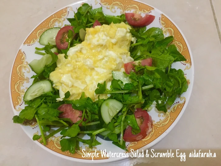 Cara Mudah Menyiapkan Resep  Simple Watercress Salad &amp;amp; Scramble Egg yang Sempurna, Lezat