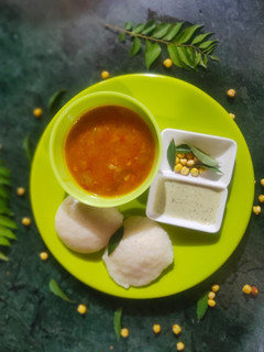 A picture of Idli sambar.