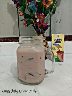 Foto resep Grass Jelly Choco Milk