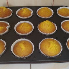 A picture of Yellow cornmeal cupcakes.