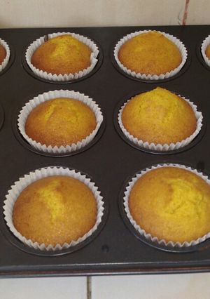 A picture of Yellow cornmeal cupcakes.