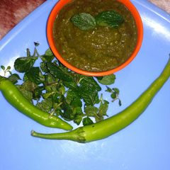 A picture of Mint(Pudina) chutney.
