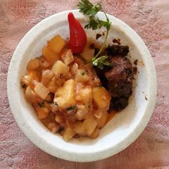 A picture of Chayote - Irish Potatoes served with Mbuzi Ulaya#authormarathon#.