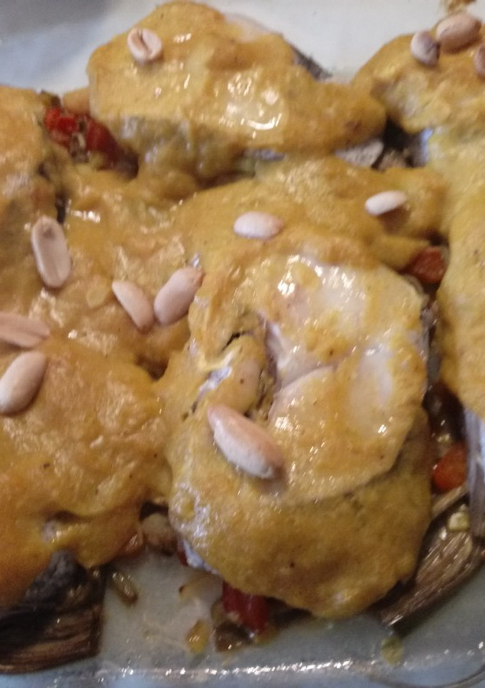 Una foto de Merluza con salsa de mango al curry