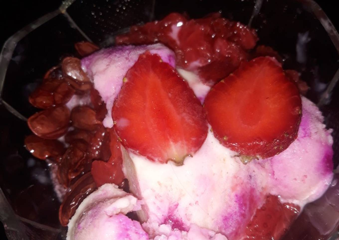 Ice Cream homemade tanpa SP, Dessert Strawberry, es krim