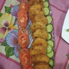 A picture of Chicken vegi kabab.