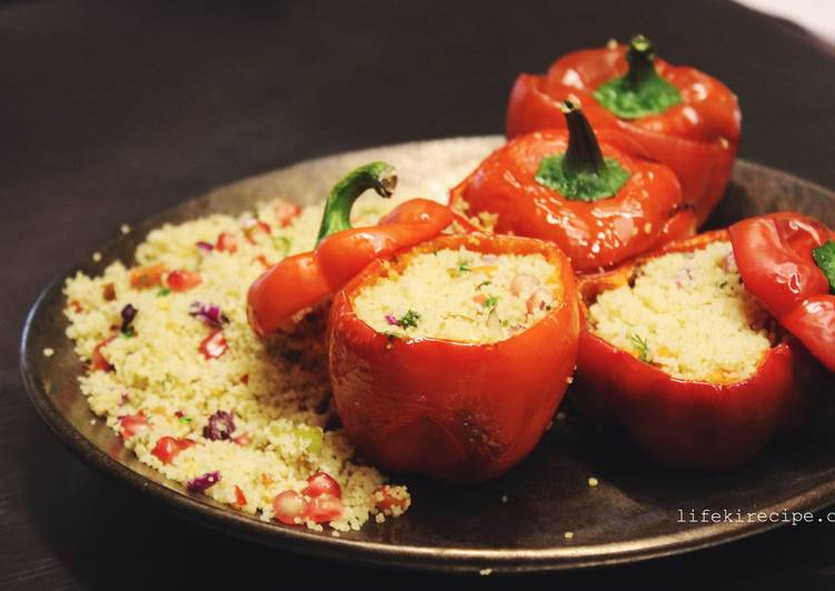 Recipe of Yummy Mediterranean couscous stuffed peppers