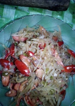 Foto resep Tumis Kates muda dan Kulit Melinjo