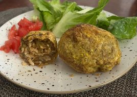 Canastitas de Plátano Verde Rellenas de Pollo
