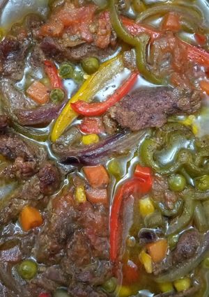 صورة لوصفة صينيه لحمه بالخضار