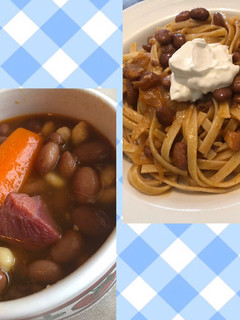 Csülkös bableves és babos tészta recept fotója