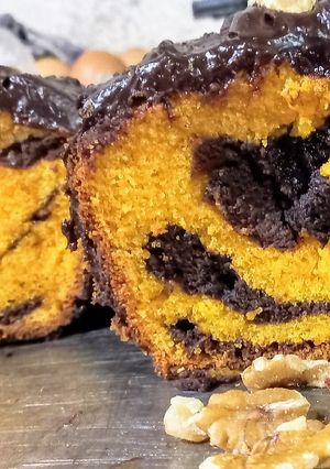 Una foto de Carrot cake marmolado