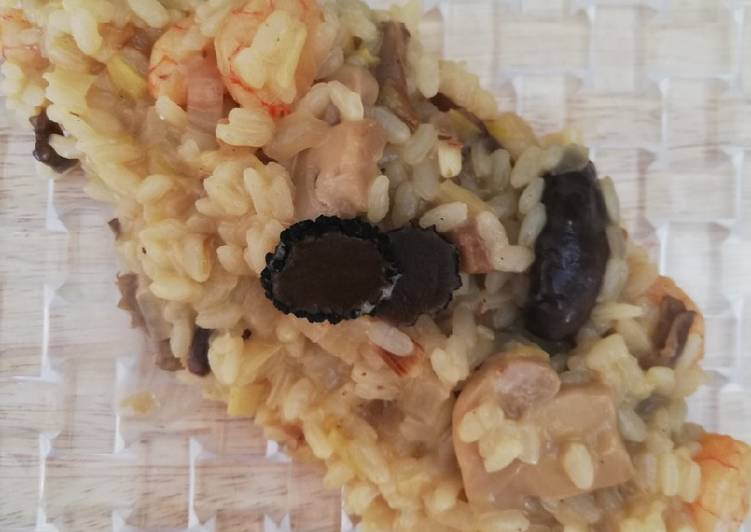 Risotto de setas y gambitas