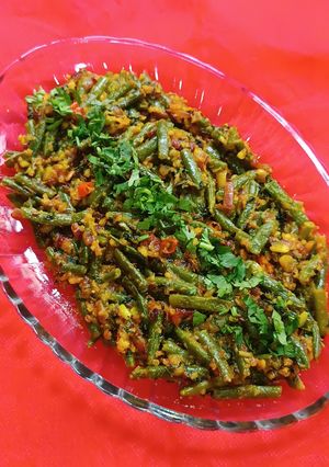 A picture of French Beans Dry Subji (Unique And Piquant).