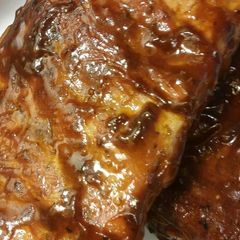 A picture of Slow cooked baby back ribs.