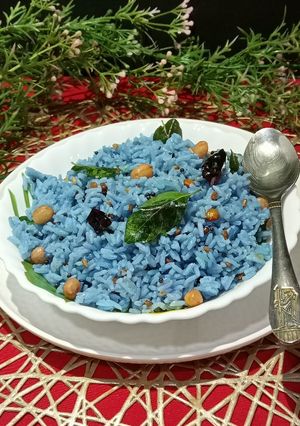 A picture of Butterfly Pea Flower Healthy Lemon Rice.