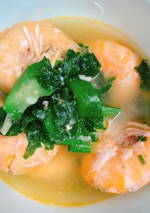 Hình của món Canh tôm rau ngót cho bé.