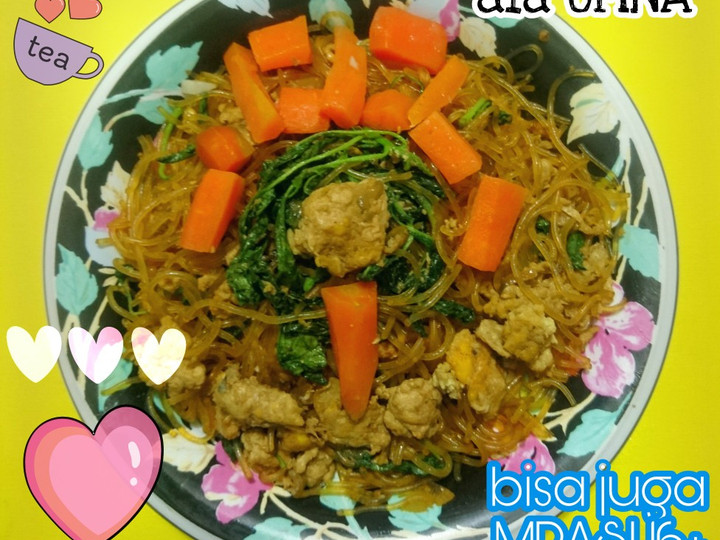 Standar Cara  memasak Bihun Goreng Bayam Telur ala UMNA bisa utk MPASI  nagih banget